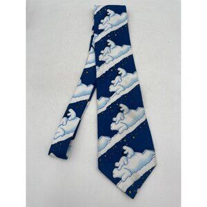 Coca-Cola Polar Bear Tie - 100% Polyester - Made In Korea - Snowy Starry Bear Ad